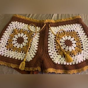 ZARA crochet knit shorts